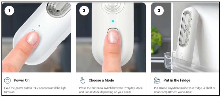 Ozoori Fridge Deodoriser How to use